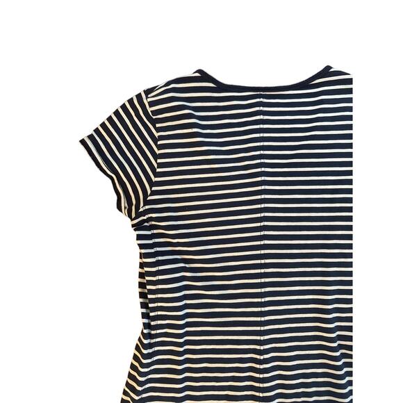 M Horny Toad & Co Marley Short Slv Navy Stripe Short Slv Shirt Tee Dress Travel - Picture 5 of 5